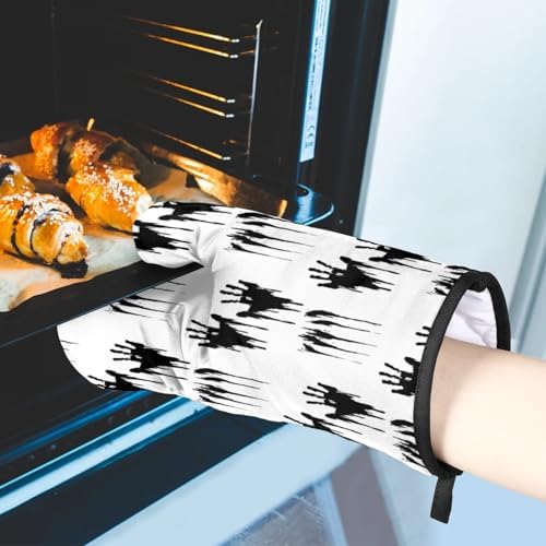 Halloween Skull Oven Mitts Pot Holders Set