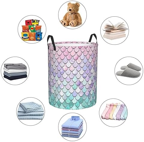 Mermaid Fish Scales Waterproof Laundry Hamper