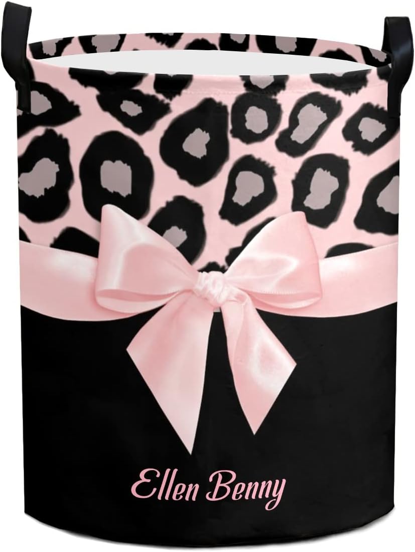 Personalized Leopard Pattern Laundry Basket