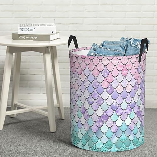 Mermaid Fish Scales Waterproof Laundry Hamper