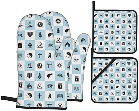Hanukkah Heat Resistant Oven Mitts Set Augenstern