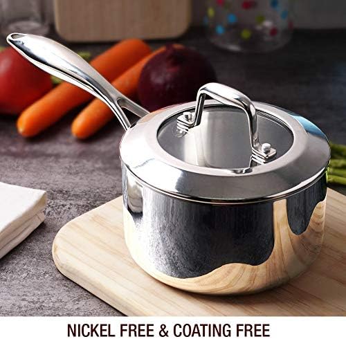 HOMICHEF Mirror-Polished Stainless Steel Saucepan