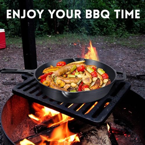 GGC Cast Iron Skillet - 12-inch Pro Heat Retentive Easy to Use