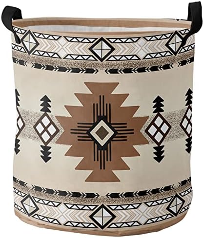 Collapsible Wash Basket Boho Western Design Waterproof Durable for Storage