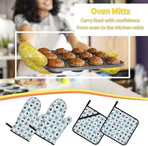 Hanukkah Heat Resistant Oven Mitts Set Augenstern