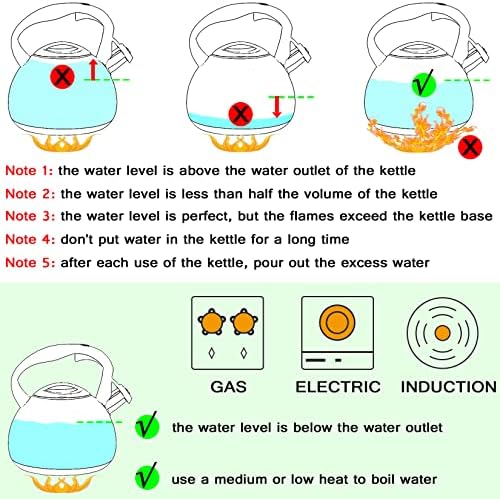 GGC Whistling Whopper Heavy Stainless Steel Tea Kettle