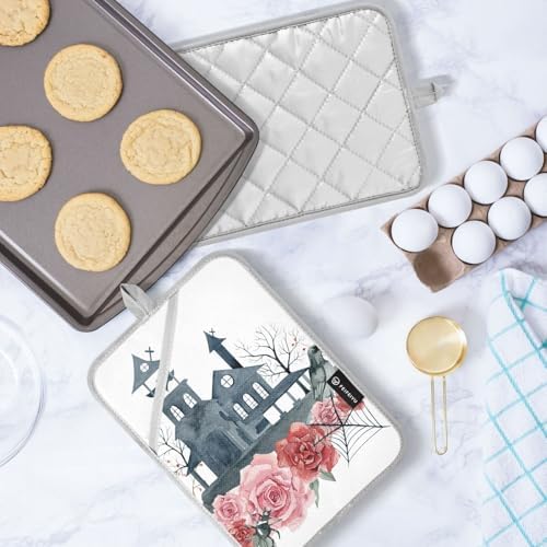 Rose Halloween Heat-Resistant Kitchen Potholders 2 Pack