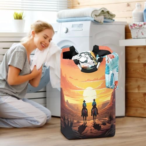 Kigai Collapsible Laundry Basket With Handles Waterproof Overflow