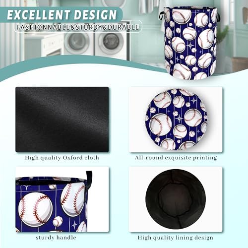 Perfect Baseball Pattern Laundry Basket for Storage