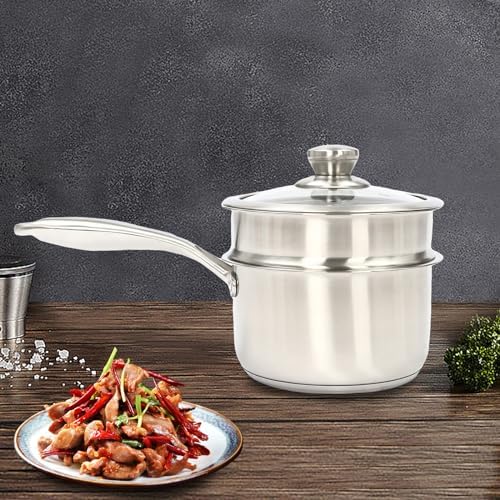 25 Quart Stainless Steel Saucepan with Handle Durable Space-Saving for Cooking