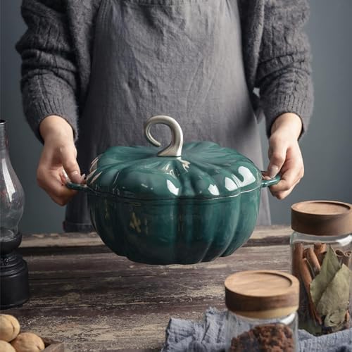 Enameled Cast Iron Casserole Pot in Pumpkin Shape Dutch Oven with Lid