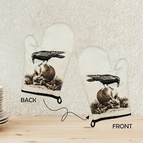 Gothic Halloween Oven Mitts and Potholders Set