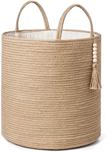 Mkono Macrame Wicker Storage Basket for Decor
