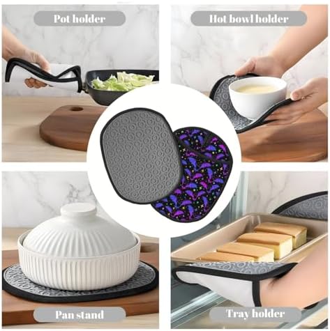 Halloween Heat-Resistant Silicone Potholders with Pocket