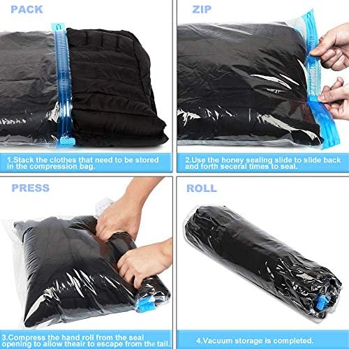 ALMING Compression Bags 10 Pack - Space Saver for Travel Home Storage