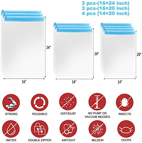 ALMING Compression Bags 10 Pack - Space Saver for Travel Home Storage