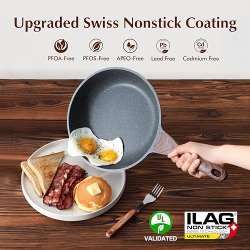 Safe Nonstick Granite Frying Pans Set