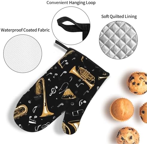 4-Piece Heat-Resistant Oven Mitts Pot Holders for Cooking
