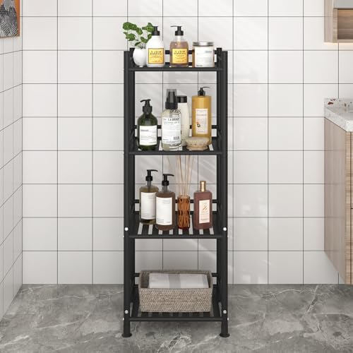 4 Tier Metal Bathroom Shelf Sturdy Storage Unit
