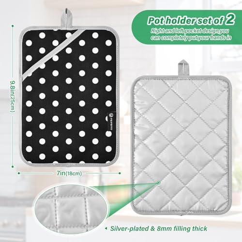 Potholder Set for Cooking Baking Heat-Resistant Durable Pots Pans Protection