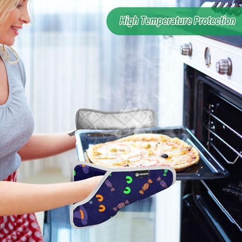 Cute Halloween Potholders Cat Eye 2 Piece Heat Resistant Kitchen Pots