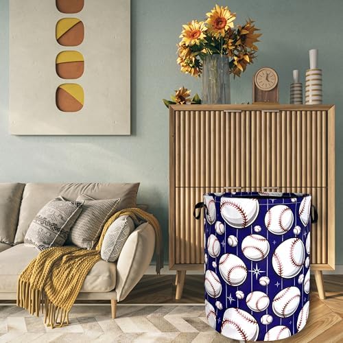 Perfect Baseball Pattern Laundry Basket for Storage