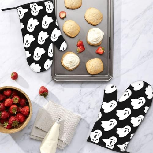 WURTON Halloween Ghost Heat Resistant Oven Mitts Set