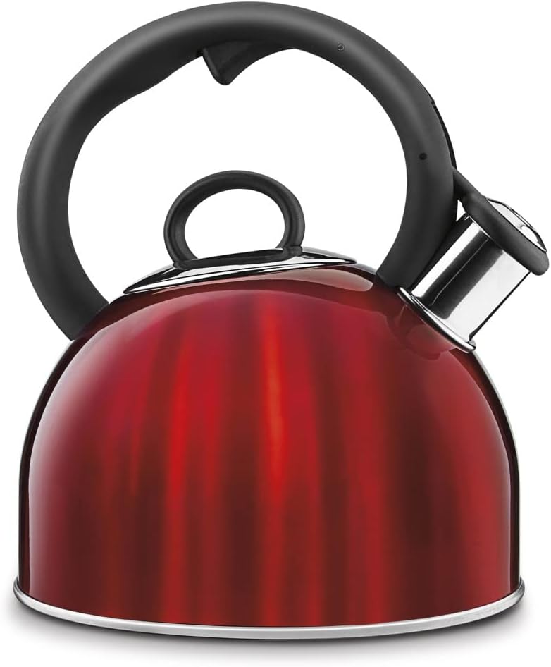 2-Quart Metallic Red Tea Kettle