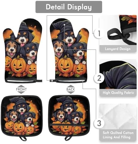 Halloween Pumpkins Oven Mitts Set of 2 for Dogs