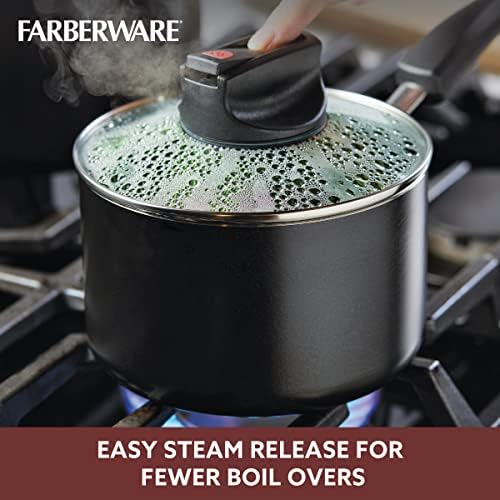 Farberware Smart Control Nonstick Sauce Pan with Lid 2 Quart Black