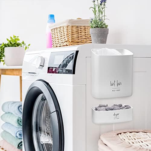 August and Wae Magnetic Lint Bin Set 2 Piece Laundry Storage Solution
