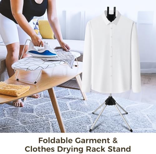 Sturdy Adjustable Folding Clothes Rack with 4 Legs