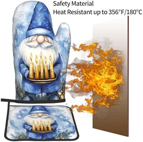 Hanukkah Gnome Oven Mitts Pot Holders