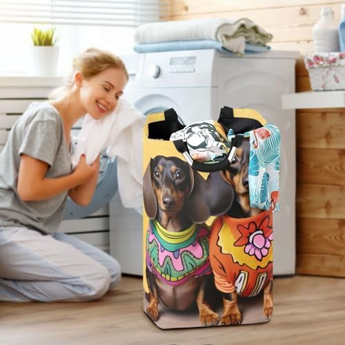 Kigai Collapsible Laundry Basket with Handles Waterproof Organizer for Nursery
