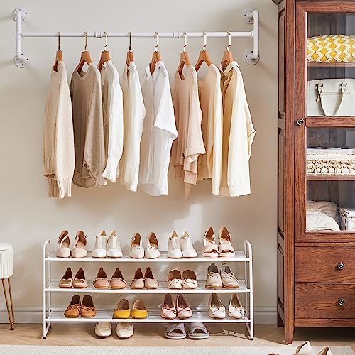 IBUYKE Space-Saving 2-Piece Wall-Mounted Clothing Rack