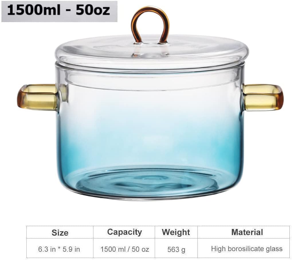 Miecux15L Heat-Resistant Glass Cookware Pot Perfect for Pasta More