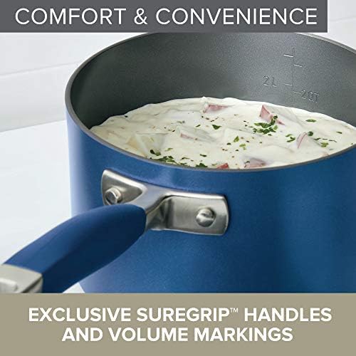 Anolon Advanced Home Hard Anodized Nonstick Saucepan with Lid and Straining Function