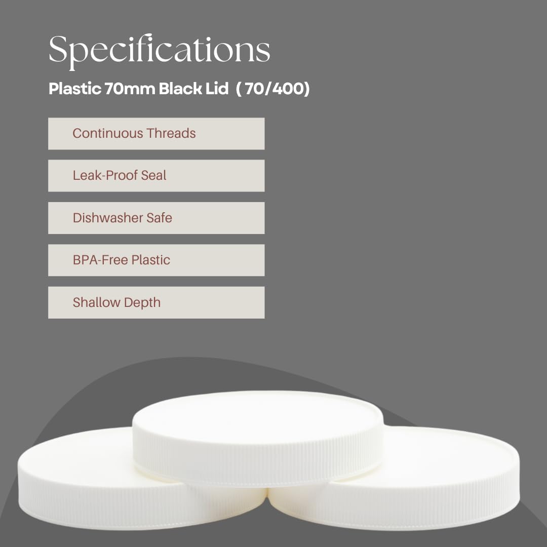 Secure Storage Jar Lids White 3-Pack