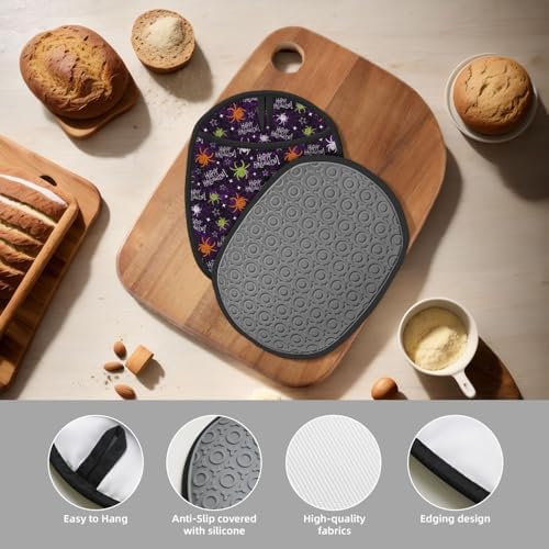 FlambING Halloween Silicone Hot Pad Pot Holder with Loop