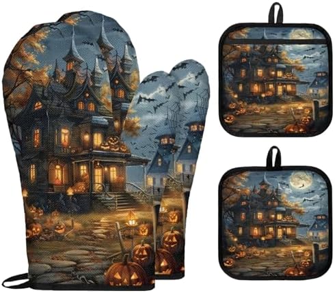 Festive Halloween Treat tropicallife oven mitts pot holders set C tropicallifecom