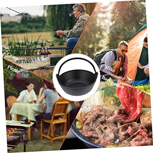 Thick Cast Iron Saucepan with Strainer Durable Stock Pot