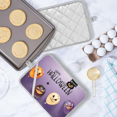 Scary-Facing 2Pcs Pot Holder Halloween Balloons Kitchen Baking Set