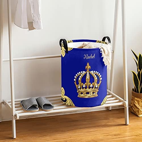 Jewel Prince Crown Blue Customized Laundry Basket