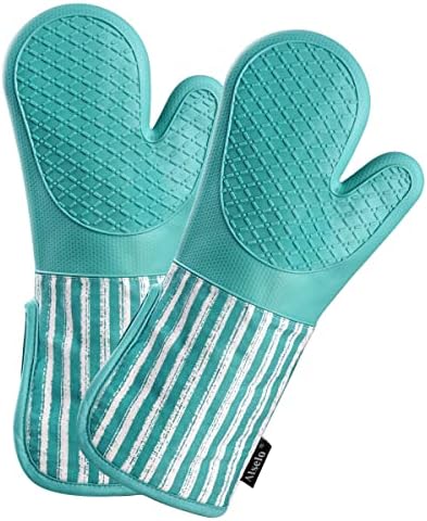 Alselo Silicone Oven Mitts Heat-Resistant Durable and Sure-Grabbing