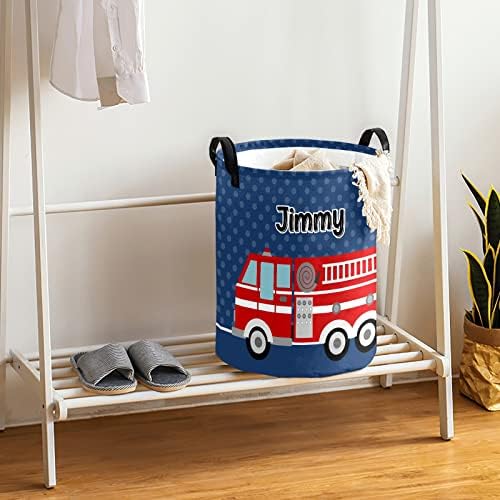 Personalized Fire Truck Laundry Hamper