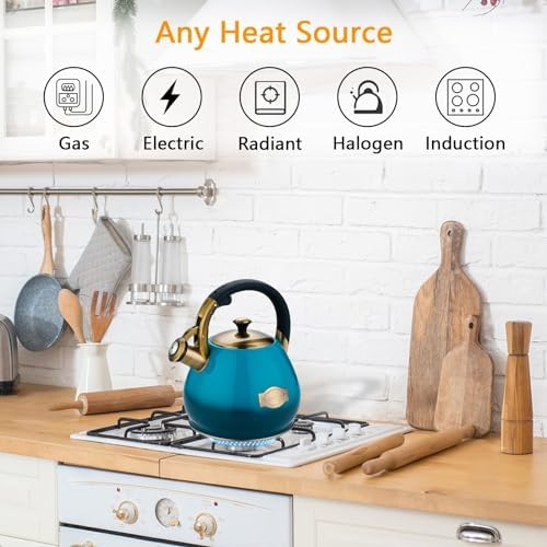 Lazneyru Stainless Steel Whistling Kettle 3 Quart