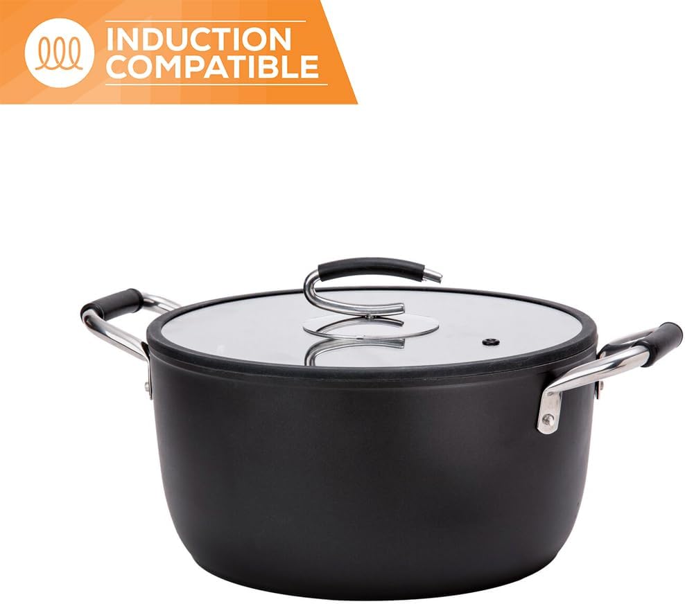 8 Qt Nonstick Dutch Oven Made in Italy PTFE-Free Induction-Friendly