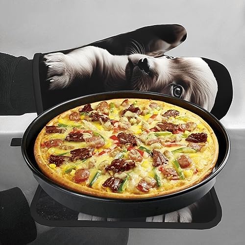 Quopvn Cute Puppies Oven Mitt Pot Holder Set Heat-Resistant Kitchen Pohutset
