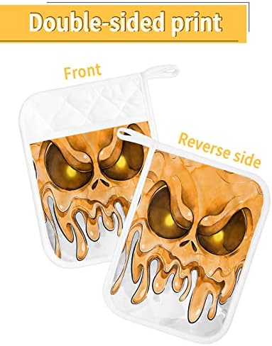 Halloween SkullDV Devil Pot Holder Set 5pcs Heat-Resistant Kitchen Pots Set Trivets