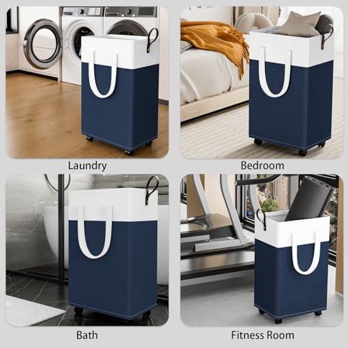 HomeHacks 75L Rolling Laundry Basket with Wheels